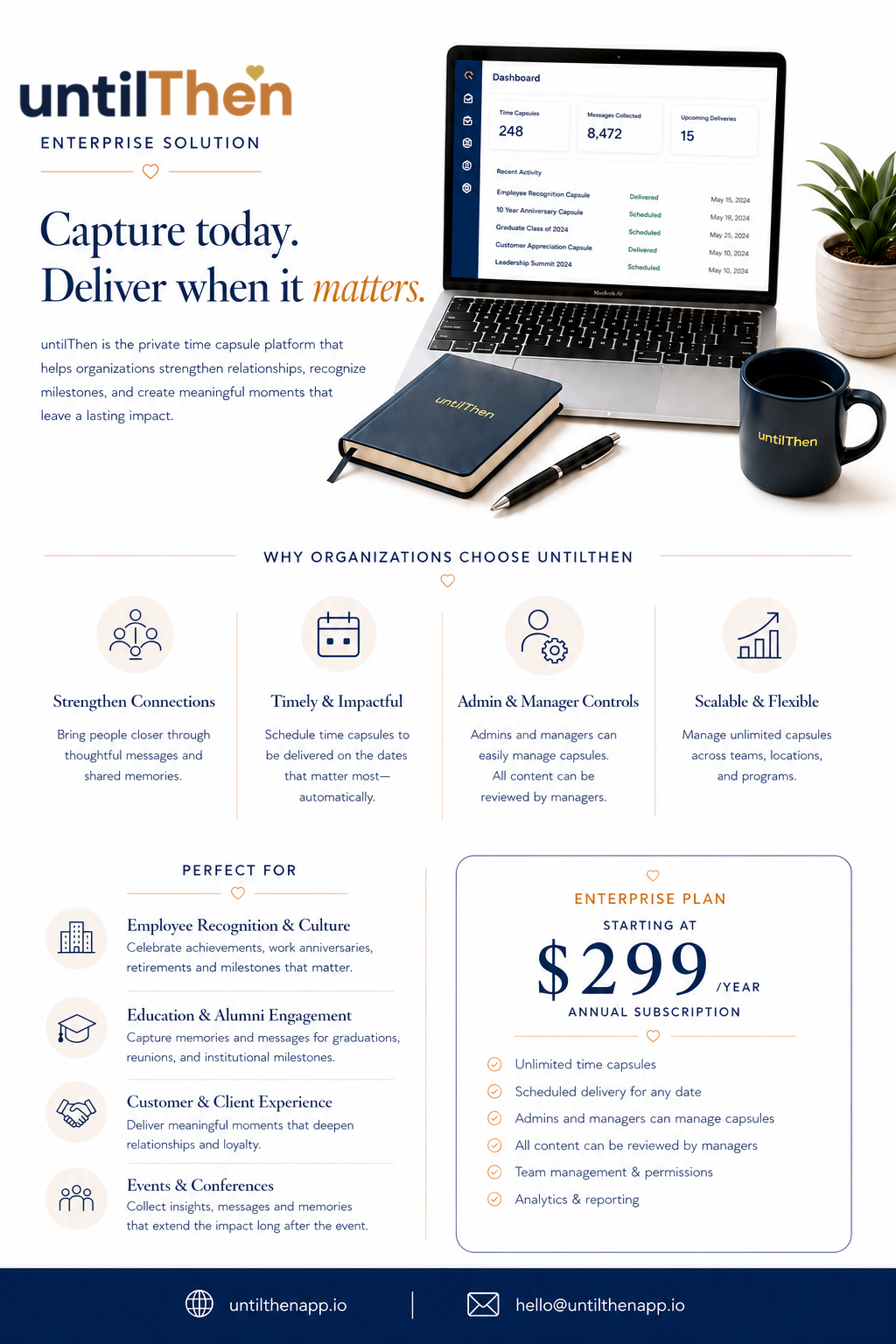 untilThen Enterprise — full marketing flyer