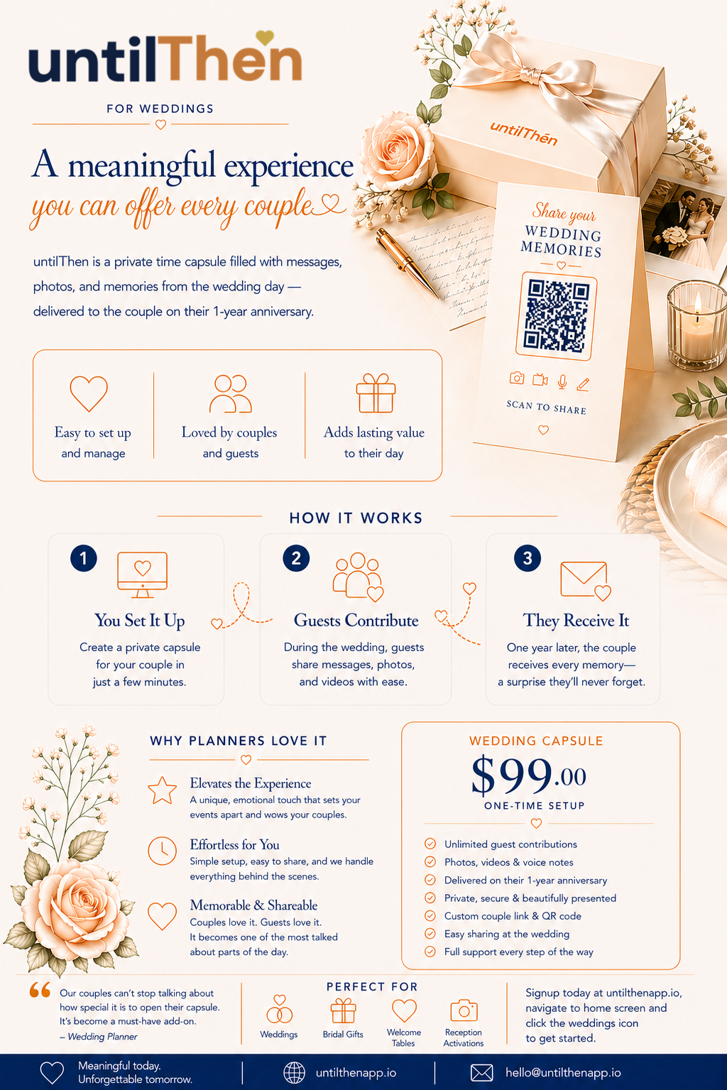 untilThen for weddings — full marketing flyer