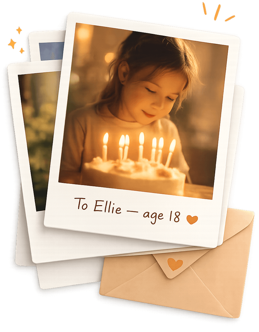 Polaroid photos and sealed envelope